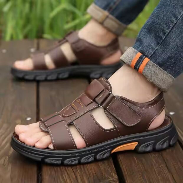 High Quality Non-Slip Wear-Resistant Summer Sandals for Men – Front View