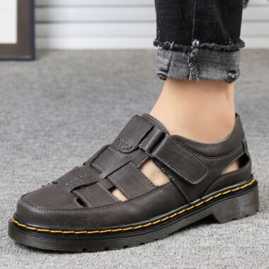 Genuine Leather Durable Walking Sandals for Men – Anti-Slip Summer Footwear