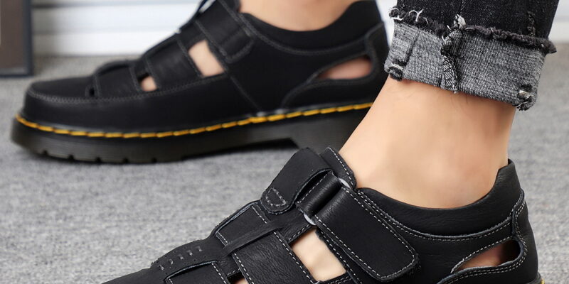 Genuine Leather Durable Walking Sandals for Men – Anti-Slip Summer Footwear