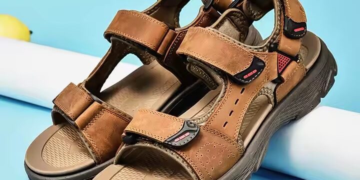 Plus Size Leather Hiking Sandals for Men – Comfortable & Durable