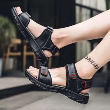 Plus Size Leather Hiking Sandals for Men – Comfortable & Durable

