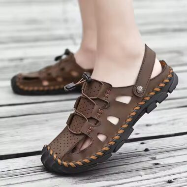 Hot Sale Stylish Outdoor Men Sandals in Genuine Leather – Side View