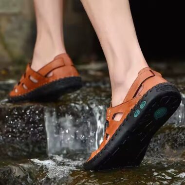 Hot Sale Stylish Outdoor Men Sandals in Genuine Leather – Side View