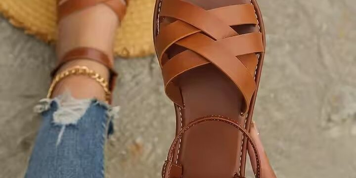 Fashion Roman lace-up summer sandals for women with non-slip sole