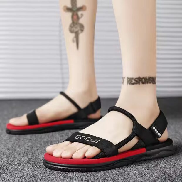 Summer Outdoor Breathable Flat Open Toe Men Sandals – Side View