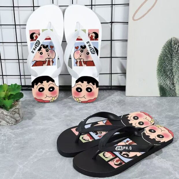 Trendy cartoon durable casual men flip flops for summer