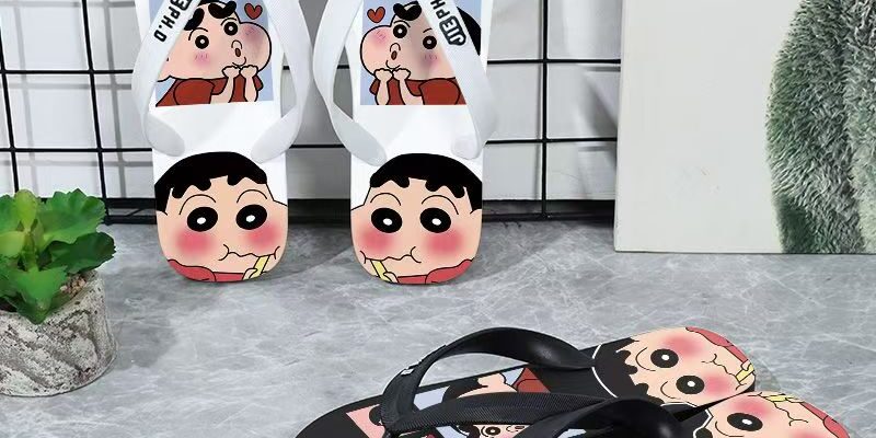 Trendy cartoon durable casual men flip flops for summer