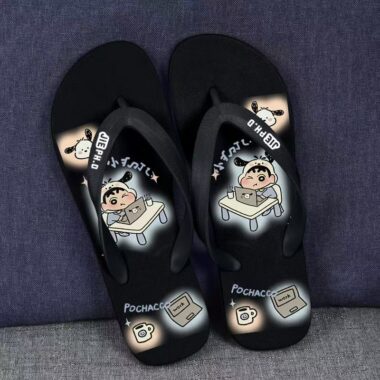 Trendy cartoon durable casual men flip flops for summer