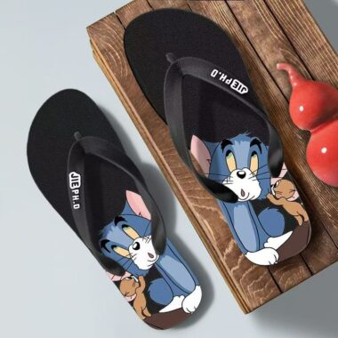 Tom and Jerry cartoon men flip flops for summer wear