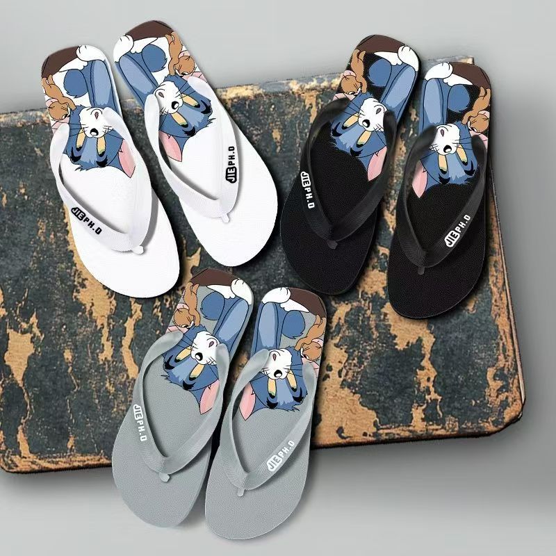 Tom and Jerry cartoon men flip flops for summer wear