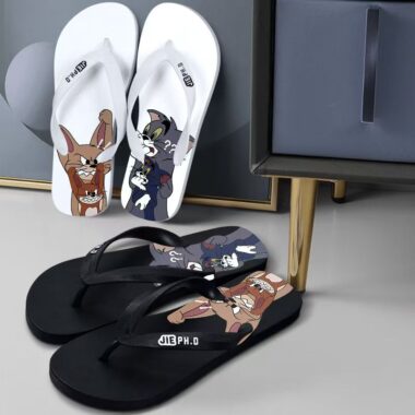 Tom and Jerry cartoon men flip flops for summer wear
