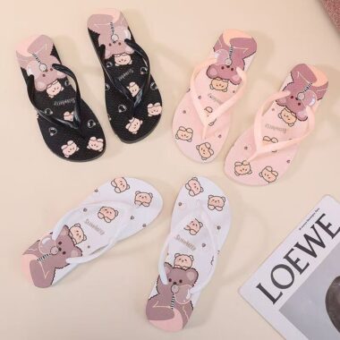 Cute cartoon women flip flops for casual wear
