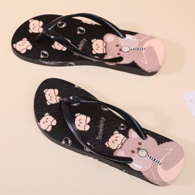 Cute cartoon women flip flops for casual wear