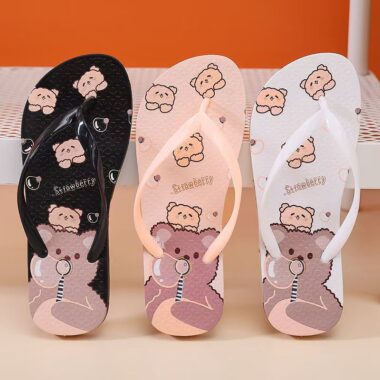 Cute cartoon women flip flops for casual wear