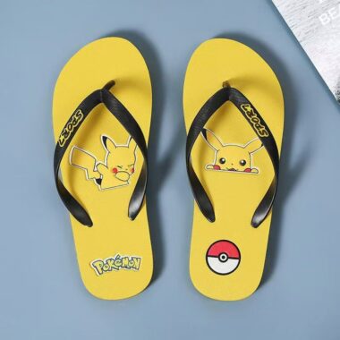 Pikachu cartoon summer casual men flip flops anti-slip