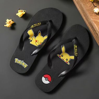 Pikachu cartoon summer casual men flip flops anti-slip