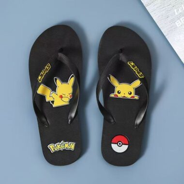 Pikachu cartoon summer casual men flip flops anti-slip