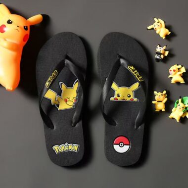 Pikachu cartoon summer casual men flip flops anti-slip
