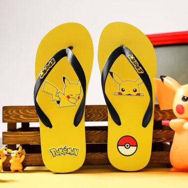 Pikachu cartoon summer casual men flip flops anti-slip