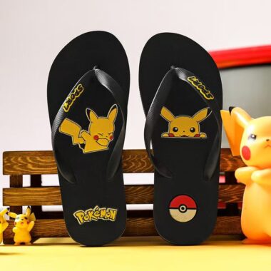 Pikachu cartoon summer casual men flip flops anti-slip