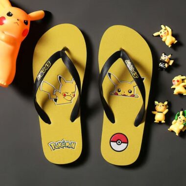 Pikachu cartoon summer casual men flip flops anti-slip