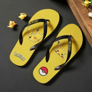 Pikachu cartoon summer casual men flip flops anti-slip