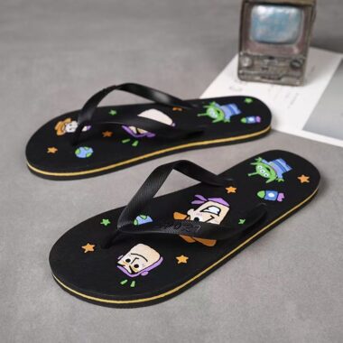 Cartoon anime men flip flops with unique casual style