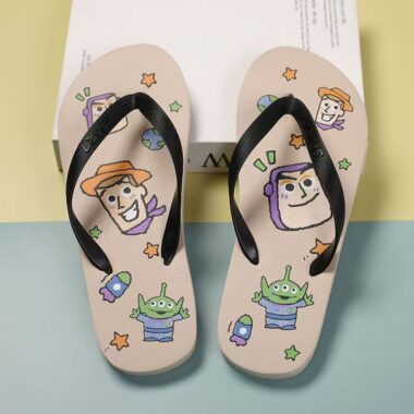Cartoon anime men flip flops with unique casual style