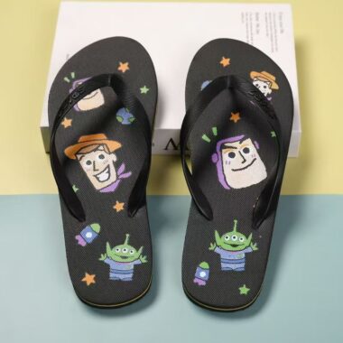 Cartoon anime men flip flops with unique casual style