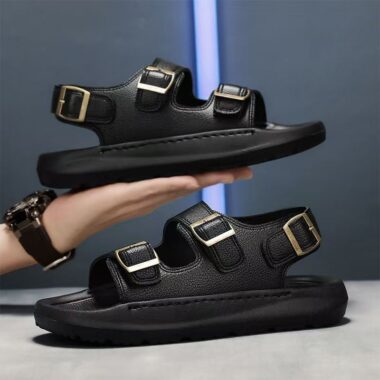 Durable PU leather anti-slip outdoor beach fashion men sandals