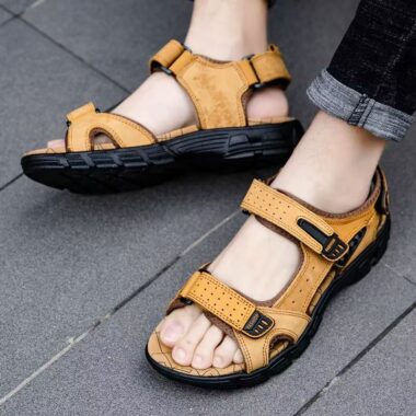 Genuine leather breathable outdoor anti-slip casual men sandals