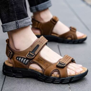 Genuine leather breathable outdoor anti-slip casual men sandals