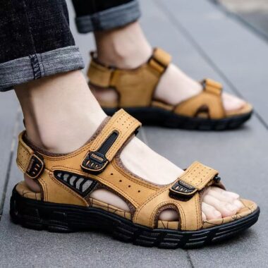 Genuine leather breathable outdoor anti-slip casual men sandals