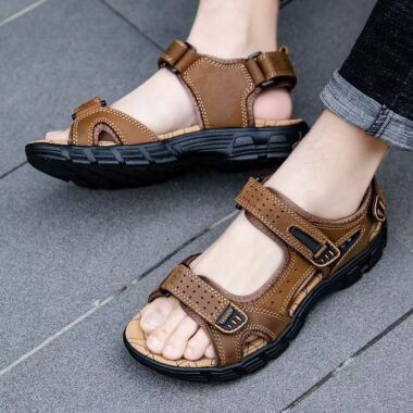 Genuine leather breathable outdoor anti-slip casual men sandals