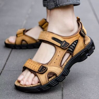Genuine leather breathable outdoor anti-slip casual men sandals