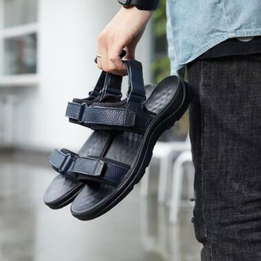 Genuine leather soft-sole anti-slip summer casual sandals for men