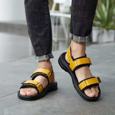 Genuine leather soft-sole anti-slip summer casual sandals for men