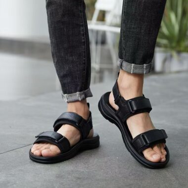 Genuine leather soft-sole anti-slip summer casual sandals for men
