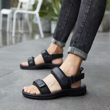 Genuine leather soft-sole anti-slip summer casual sandals for men