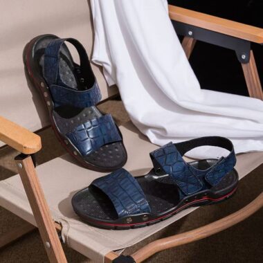 Premium genuine leather casual summer beach men sandals