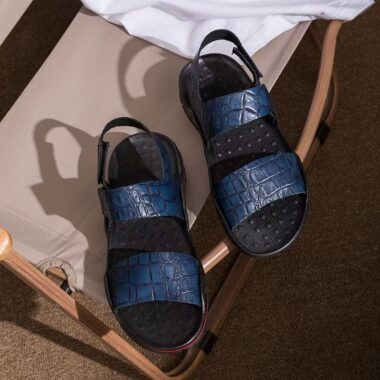 Premium genuine leather casual summer beach men sandals