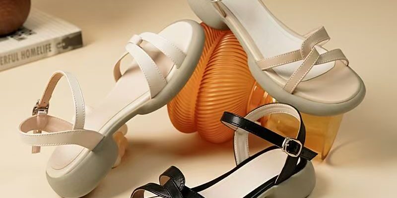 Soft leather low-heel non-slip summer women sandals